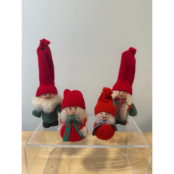Lot of 4 Ljungstroms Of Sweden Tomte Wooden Figures Happy Characters JL - Picture 1 of 10